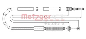 Kabel, parkeringsbremse, Bak, Bakre venstre, Venstre, FIAT BRAVO II, 51702642