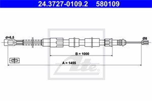 Kabel, parkeringsbremse, Bak, VW, 251 609 701 A, 251 609 701 B, 251 609 701 C, 251 609 701