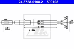 Kabel, clutchbetjening, VW CADDY I, GOLF I, GOLF Cabriolet I, JETTA I, 171 721 335 E