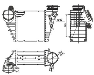 Ladeluftkjøler, AUDI,SEAT,SKODA,VW, 1J0145803AA, 1J0145803E, 1J0145803M, 203 320 02 73 S1, 203 320 02 73, 203 322 03 44, A203 320 02 73,