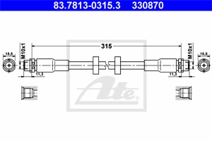 Bremseslange, Framaksel, AUDI A6 Allroad C6, A6 C6, A6 C6 Avant, 4F0 611 707 B, 4F0 611 707