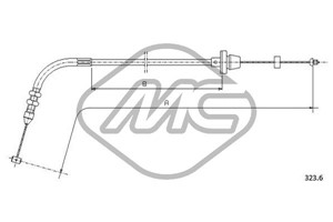 Gasskabel, FIAT PANDA, LANCIA Y10, 7740732, 7760314