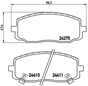 Bremseklosser sett, Framaksel, HYUNDAI i10 I, i10 Sedan II, KIA PICANTO, 5810107A10, 5810107A20, 581010XA01, 581010XA10
