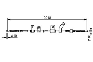 Kabel, parkeringsbremse, Bak, Høyre, MITSUBISHI L200 / TRITON, L200 / TRITON Flak/chassi, MN102417