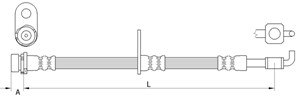 Bremseslange, Foran venstre, FORD B-MAX, B-MAX Van, FIESTA VI, 1751662, 1773094, AY11-2078-BA, AY11-2078-BB