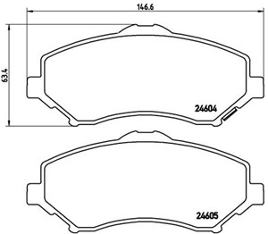 Bremseklosser sett, Framaksel, CHRYSLER,DODGE,FIAT,JEEP,VW, 00K68029263AA, 068093323AB, 68029263AA, 68044866AC, 68053152AA, 68053152AB,