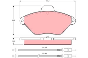 Bremseklosser sett, Framaksel, CITROËN XANTIA, XANTIA Break, 4251 13, 4251 57, 4252 92, 95 667 787, E 172 028, RP425157