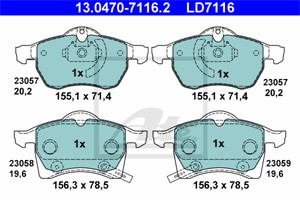 Bremseklosser sett, Framaksel, CHEVROLET,OPEL,VAUXHALL, 16 05 009, 16 05 035, 16 05 957, 90544001, 9192157, 9195145