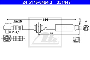 Bremseslange, Framaksel, CHEVROLET,OPEL,SAAB,VAUXHALL, 13245046, 13327441, 20912237, 5 62 129, 5 62 148, 5 62 181