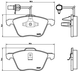 Bremseklosser sett, Framaksel, FORD,SEAT,VW, 1133446, 1205696, 1237133, 1M2J2K021AA, 7M3698151A, YM212K021BA, YM2J2K021BA