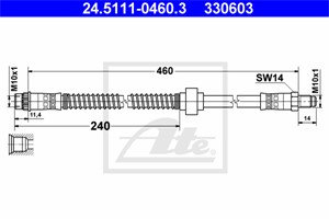 Bremseslange, Framaksel, CITROËN,PEUGEOT, 4806 84, 4806 91, 4806 A8, 4806 A9, 4806 E0