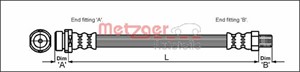 Bremseslange, Foran høyre, Foran venstre, FORD FOCUS I, FOCUS Sedan I, FOCUS Turnier I, 1 068 964, 1 134 140, 1 347 217, 98AG2078-AD, 98