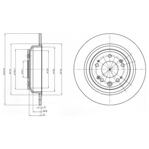 Bremseskive, Bakaksel, HONDA ACCORD VIII, ACCORD Kombi VIII, ACCORD Sedan IX, 42510- TL0-G51, 42510-TL0-G50