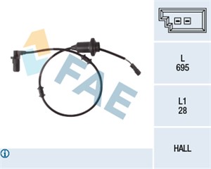 Sensor, hjulturtall, Venstre bakaksel, MERCEDES-BENZ S-KLASS [W220], S-KLASS Coupé [C215], 220 540 04 17, A 220 540 04 17, ALS-412