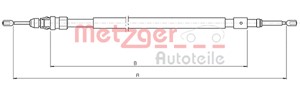 Kabel, parkeringsbremse, Bak, Høyre, Venstre, CITROËN C2, PEUGEOT 1007, 4745W4, 474616, 9680317880