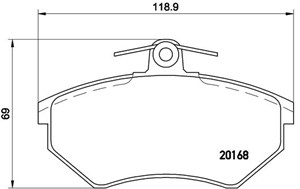Bremseklosser sett, Framaksel, VW VENTO, 357698151B, 8A0698151B, 8A0698151C, 8D0698151, A113501080, JZW698151F