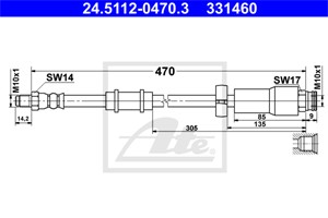 Bremseslange, Framaksel, CITROËN,FIAT,PEUGEOT, 46786431, 4806 C3, 4806 F3, 51748936