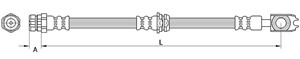 Bremseslange, Foran høyre, Foran venstre, Framaksel høyre, Framaksel venstre, AUDI,SEAT,VW, 6R0 611 701D, 6R0 611 701G
