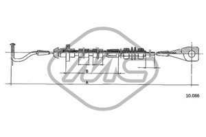 Gasskabel, VW GOLF I, GOLF Cabriolet I, JETTA I, SCIROCCO, 171 721 555K, 171721555K