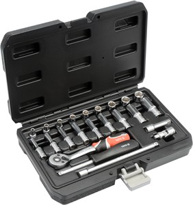 Sokkel Nøkkelsett 1/4 ", 23 Deler, Universal