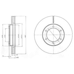 Bremseskive, TOYOTA DYNA Flak/chassi, 43512-25060, 4351225061