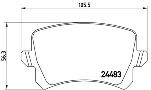 Bremseklosser sett, Bakaksel, VW, 3C0698451C