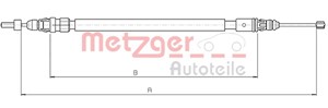 Kabel, parkeringsbremse, Bak, Bakre venstre, Venstre, CITROËN C4 PICASSO Minibus, minivan I, 4745Z7, 474634, 9683025580
