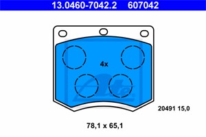 Bremseklosser sett, Framaksel, FORD,HYUNDAI, 1540738, 1540739, 1540740, 1548635, 1568369, 1572058, 1574839, 1576612, 1576821, 1576827, 1