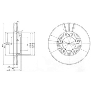Bremseskive, Framaksel, TOYOTA,VW, 43512-26040, 43512-26070, 43512-35170, 43512-35180, 43512-35260, J43 512 351 80