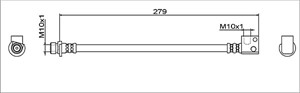 Bremseslange, Innvendig, Venstre bakaksel, HONDA JAZZ III, 01468TF0G00, 01468-TF0-G00