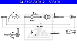 Kabel, clutchbetjening, HYUNDAI i10 I, i10 II, 41510-0X100