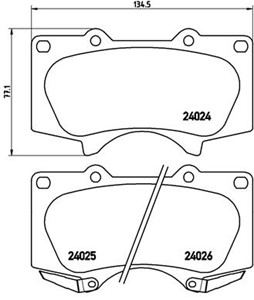 Bremseklosser sett, Framaksel, LEXUS,TOYOTA, 0446504090, 044650K280, 044650K360, 044650K370, 044650K390, 0446535290, 0446560320
