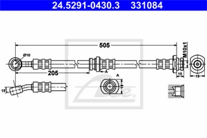 Bremseslange, Framaksel, OPEL AGILA, SUBARU JUSTY III, SUZUKI IGNIS II, WAGON R Halvkombi, WAGON R+ Halvkombi, VAUXHALL AGILA Mk I, 47 0