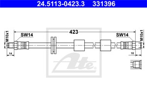 Bremseslange, Framaksel, BMW 5 [E34], 5 Touring [E34], 7 [E32], 8 [E31], 34 32 1 156 157, 34 32 1 159 891