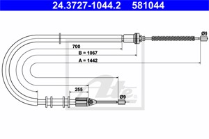 Kabel, parkeringsbremse, Høyre bak, RENAULT KANGOO, KANGOO Express, 77 00 311 701
