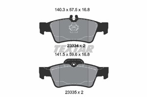 Bremseklosser sett, Bakaksel, MERCEDES-BENZ, 0004230230, 0034205120, 0044204420, 004420442067, 0054207920, 0054209320, 0054209420, 00642
