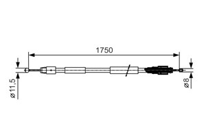 Kabel, parkeringsbremse, Bak, Høyre, Venstre, PORSCHE CAYENNE, VW TOUAREG, 7L0 609 721 A, 955 424 141 10, 955 424 141 11