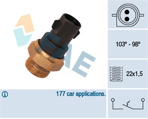Temperaturbryter, radiator ventilator, Vannpumpe, FORD, 0816.K0, 0816.K5, 0816.K8, 1 683 824, 1 707 030, 1 876 371, 16 090 868 80, 16529