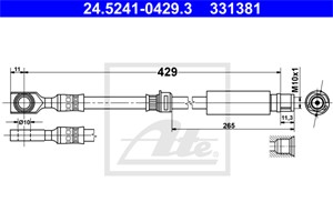 Bremseslange, Framaksel, OPEL,VAUXHALL, 13136715, 13334943, 5 62 161, 55 62 260