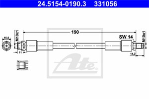 Bremseslange, Bakaksel, Ved bremsekaliper, AUDI A8 D3, 4E0 611 775 A, 4E0 611 775 G, 4E0 611 775