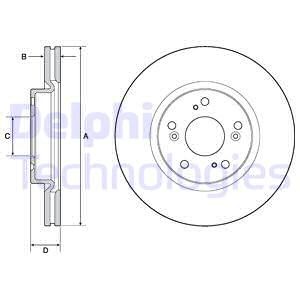 Bremseskive, HONDA CIVIC IX, CIVIC Tourer IX, 45251-TV2E00, 45251-TV2-E00, 45251-TV2E01, 45251-TV2-E01, 45251-TV2E02, 45251-TV2-E02