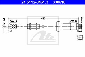 Bremseslange, Framaksel, CITROËN,FIAT,PEUGEOT, 1325030080, 4806 96