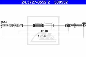 Kabel, parkeringsbremse, Bakre venstre, FIAT MULTIPLA, 60654885
