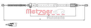 Kabel, parkeringsbremse, Bak, Venstre, RENAULT CLIO II, 7700 433 238, 8200 087 979