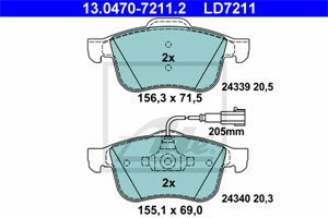Bremseklosser sett, Framaksel, ALFA ROMEO 159, 159 Sportwagon, BRERA, SPIDER, 77363599, 77364587