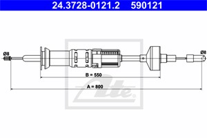 Kabel, clutchbetjening, SEAT TOLEDO I, VW GOLF II, GOLF Van II, JETTA II, 191 721 335 AB, 191 721 335 D, 191 721 335 G, 191 721 335 N, 1