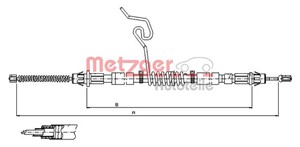 Kabel, parkeringsbremse, Bak, Høyre, FORD TRANSIT Buss, TRANSIT Skåp, 4041988, 4331043