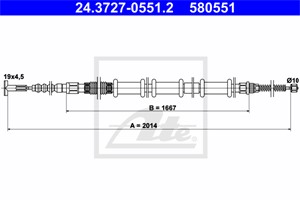 Kabel, parkeringsbremse, Høyre bak, FIAT MULTIPLA, MULTIPLA VAN, 46547547