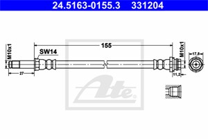 Bremseslange, Bakaksel, Foran, FORD GALAXY II, MONDEO IV, MONDEO Sedan IV, MONDEO Turnier IV, MONDEO Van IV, S-MAX, 1460255, 1520323, 16