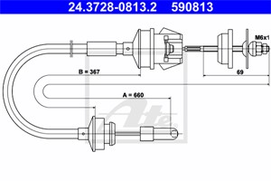 Kabel, clutchbetjening, PEUGEOT 205 II, 205 Cabriolet I, 205 Skåp/halvkombi, 309 I, 309 II, 2150 A6